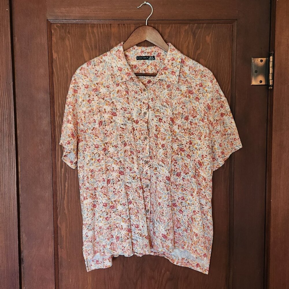 Black Tape Floral Button Down Shirt